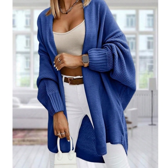 Cozy Solid Knit Open Front Loose Fit Cardigan - Picture 4 of 7